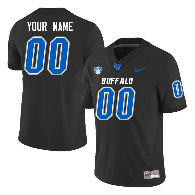 Custom Buffalo Bulls Name And Number Football Jersey-Black